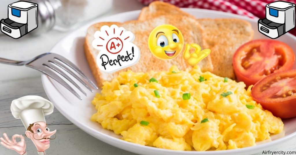 perfect air fryer scrambled eggs